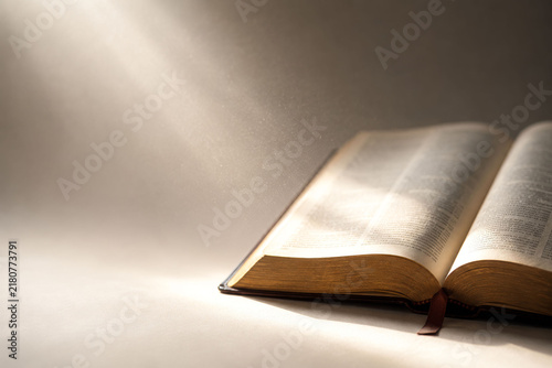 Open Bible in Sunlight – Christian Faith, Prayer and Bible Study
