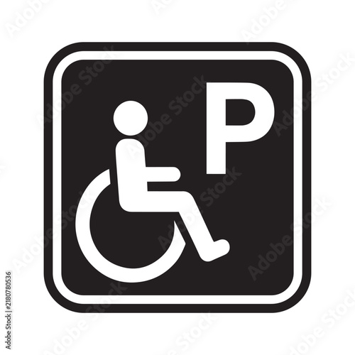 Wheelchair Accessible Parking Sign Glyph Icon