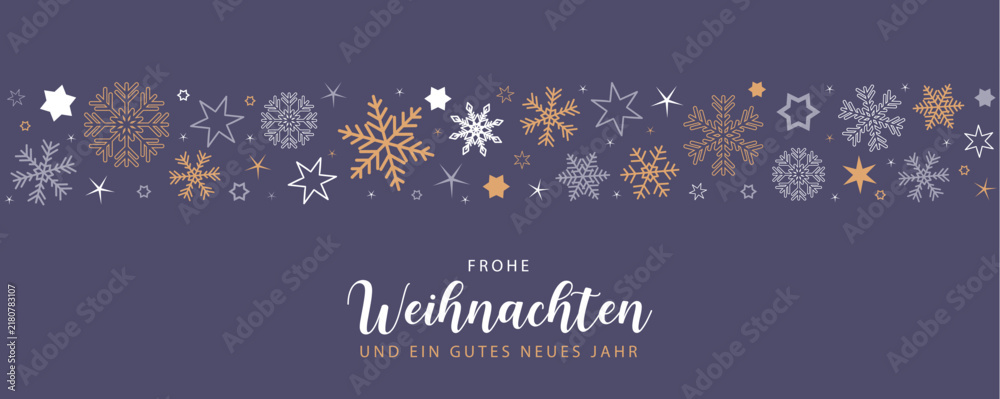 Obraz premium christmas card with snowflake border and stars vector illustration