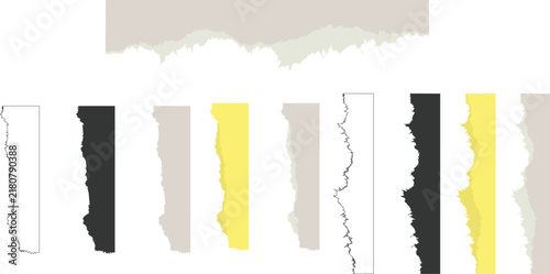 Abstract torn paper textures with natural edge details and color variations Print