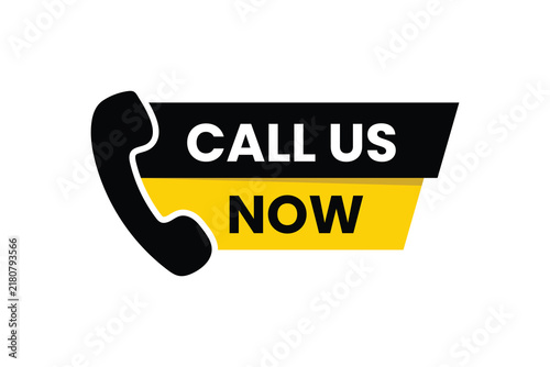 vector call us now black and yellow design