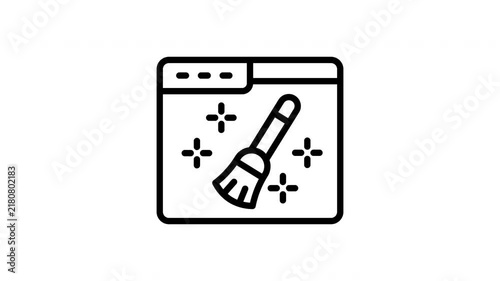Browser Cleaner and Cache Clear Icon for Internet Security