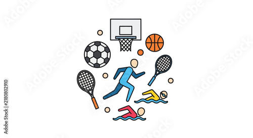 People Playing Various Sports Together.