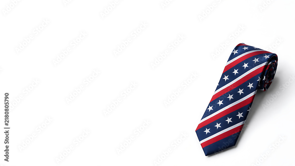 Obraz premium Patriotic Necktie Featuring Classic Red White and Blue Striped Design With Stars for Formal Wear
