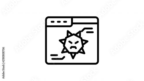 Computer Virus Alert Browser Window Icon for Internet Security