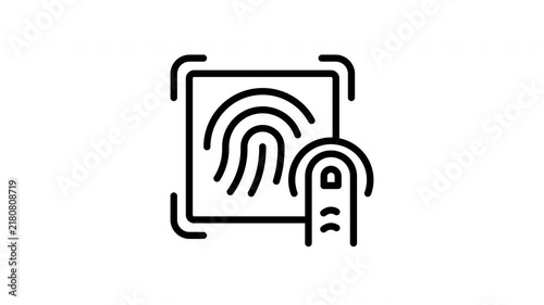 Biometric Fingerprint Scanner Icon for Internet Security Concept