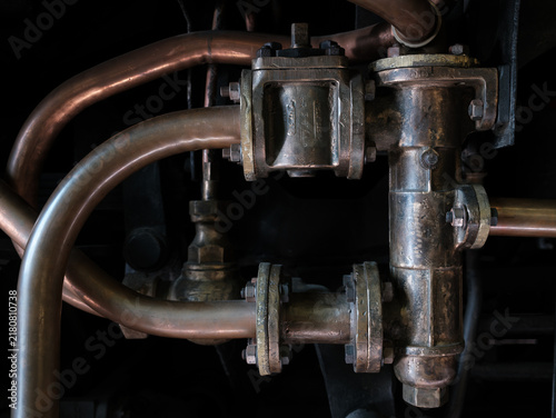 Vintage Industrial Brass Pipe System