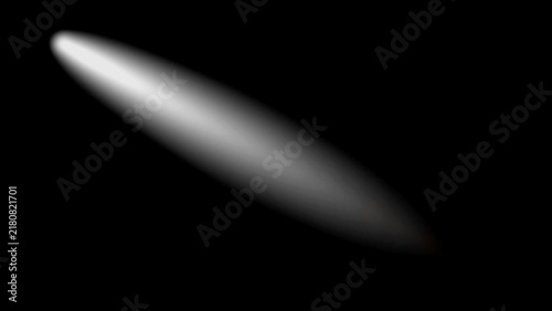 Bright white light beam glowing on dark black background
