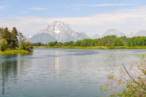 View of the Teton Range from Oxbow Bend viewpoint. Grand Teton National Park. Wyoming