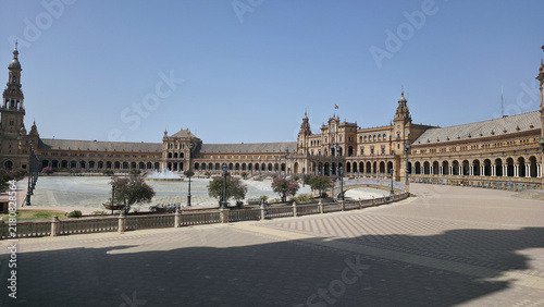 Round Spanish Square in Sevilla Spain