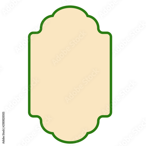 Green vintage label frame template for food product packaging