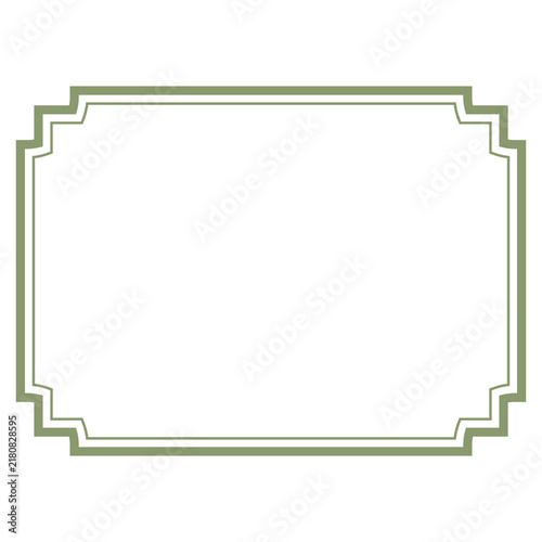 Simple Sage green vintage frame border label template vector isolated on white background