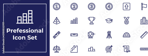 Parking Lot with Cars Under Blue Sky and Collection of Business Communication Icons, Web Symbols, Mobile, Computer, Home, Search, Cloud, Social Media and Vector Pictograms