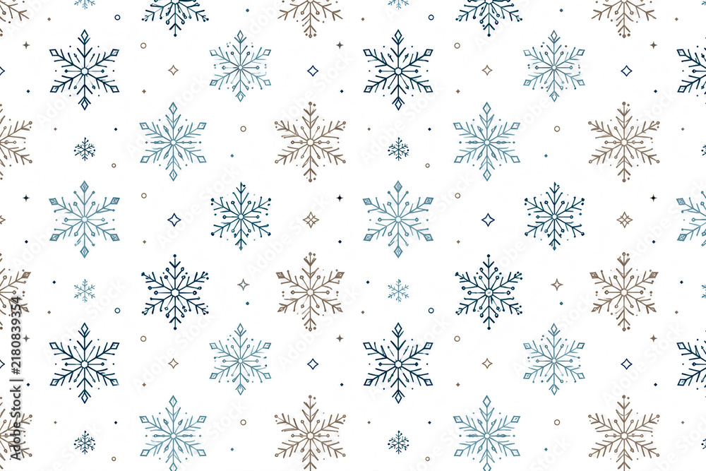 Seamless Snowflake Pattern Winter Christmas Holiday Vector Background.seamless pattern with snowflakes