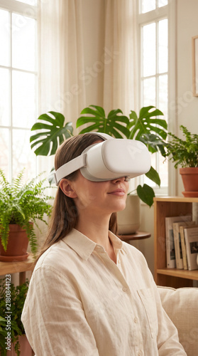 Obraz na płótnie Using Minimalist Neuro-Feedback VR Headset for Therapy