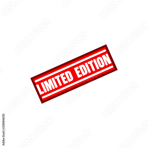 Obraz na płótnie Limited Edition red rectangular rubber stamp isolated on white background