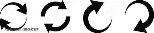Refresh and reload circular arrow vector icon set featuring sync, recycle, rotation, repeat, and update symbols for web app user interface design.