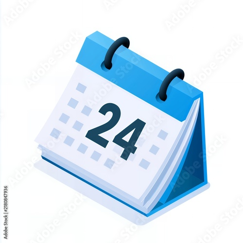 Desktop calendar with number twenty four