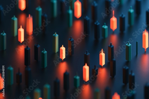abstract pattern of glowing geometric shapes
