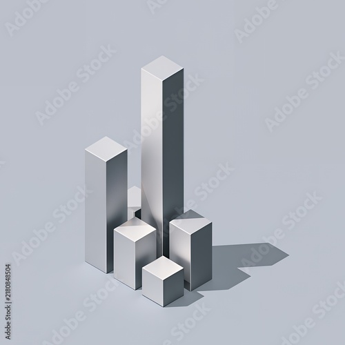 Abstract geometric shapes stand in composition