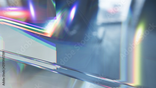 Foto Macro crystal glass prismatic facet wallpaper