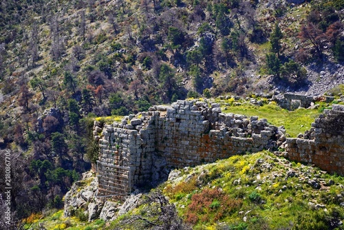 Принти на полотні View of the historic fortress of Fyli, near Athens, where the democratic Athenia