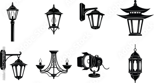 Six black silhouettes of industrial propane tanks against a white background silhouette