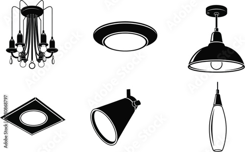 Collection of vintage canning jars in black and white silhouette
