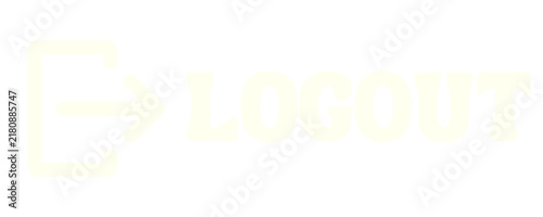 Cuadro en lienzo Ivory Logout Button Icon Isolated on Transparent Background PNG Sign Out Vector