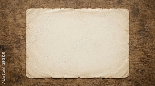 Old vintage paper sheet on rustic wooden background