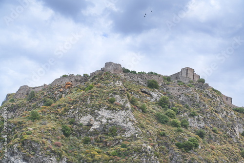 Historic Castle Ruins atop a Hill in Milazzo, Sicily