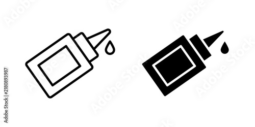 Fotografie Glue Icon represents bonding, adhesion, repair, crafting, and industrial applications used to join materials securely together