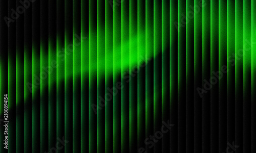Futuristic Neon Green Abstract Background With Vertical Black Lines And Glowing Light Waves. Modern Digital Texture For Tech Wallpaper 3D Design And Creative Projects.