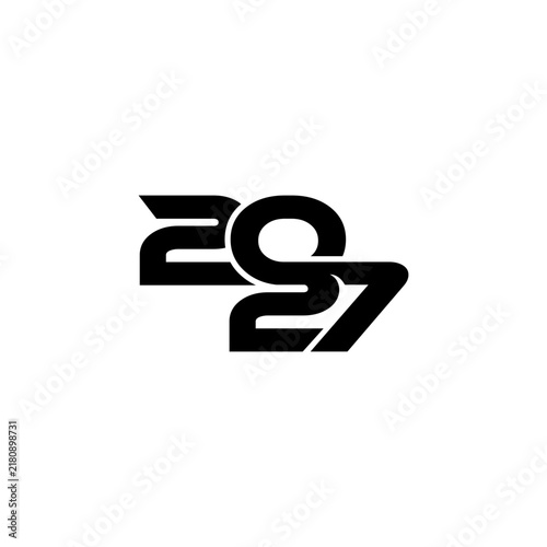 Abstract 2027 Number Lettering for a Modern New Year Celebration
