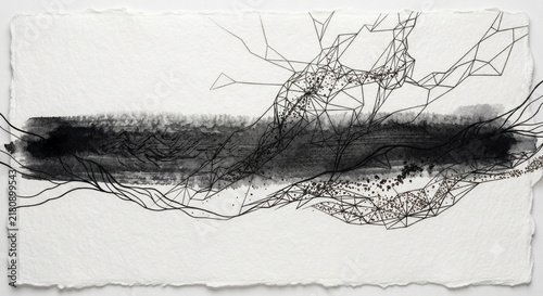 Black White Watercolor Cloud Texture Background with Soft Ink Wash Artistic Abstract Wallpaper