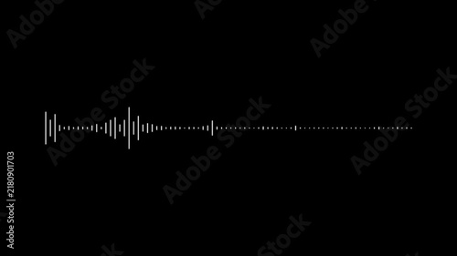 minimalist white audio wave animation digital sound spectrum visualizer transparent alpha channel background music equalizer waveform lines modern frequency signal effect, professional. 4k loop