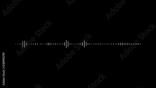 minimalist white sound waveform animation digital audio spectrum visualizer transparent background with alpha channel music frequency equalizer lines, smooth modern. 4k loop motion graphic