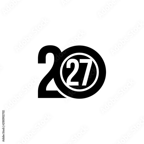 Creative 2027 Circular Number Emblem for New Year Celebration