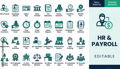 HR and payroll icon set 202608131421 vector illustration icon concept
