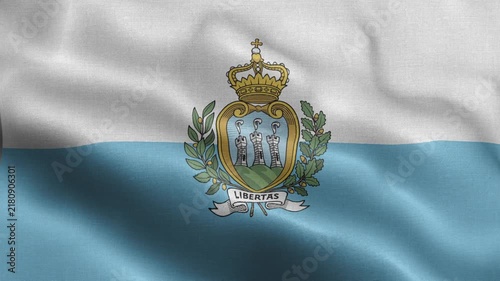 San Marino Flag Waving Animation | Realistic 3D National Flag Loop 4K