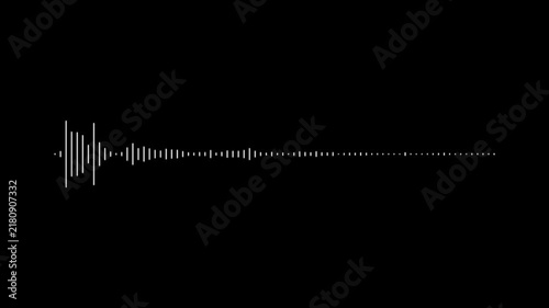 white line audio spectrum animation clean digital waveform visualizer transparent alpha channel background music frequency equalizer signal sound recording effect, smooth modern. 4k loop