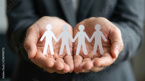 Employee assistance programs support and care for employee well-being and personal issues shown via paper cutouts.