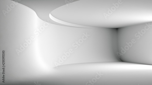 Empty soft white seamless studio cyclorama background, clean blank infinity photography backdrop.	

