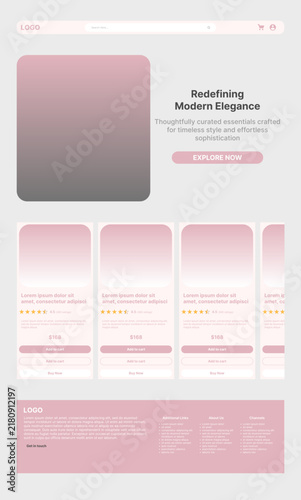 Website homepage interface