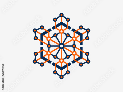 Geometric Network Snowflake Design Abstract Technology Concept