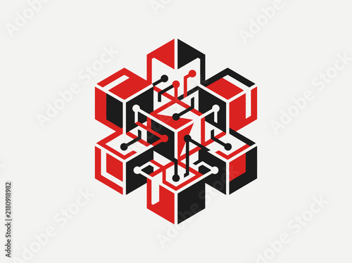 Geometric Network Structure Digital Connection Abstract Art