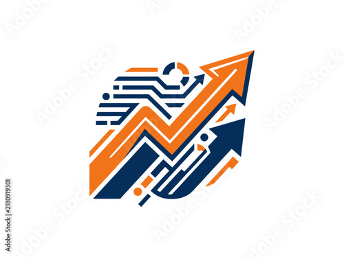 Dynamic Upward Trend Arrows Symbolizing Business Growth And Data Analysis