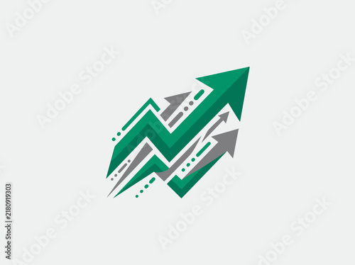 Dynamic Upward Trending Arrows Representing Growth And Success