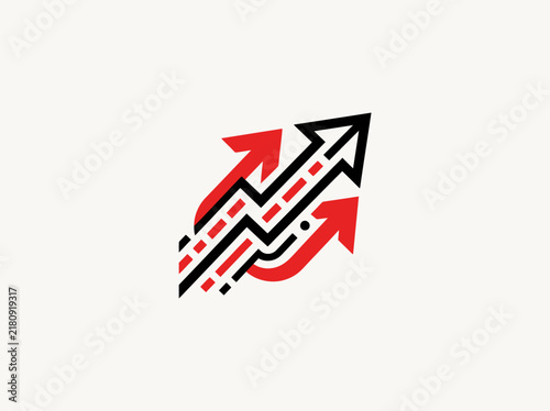 Dynamic Upward Trending Arrows Representing Growth And Success