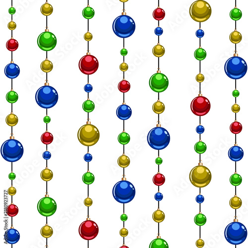 Gorgeous Christmas tree decorations in illustration.Color vector illustration with beautiful Christmas tree balls used for decoration for Christmas and New Year.